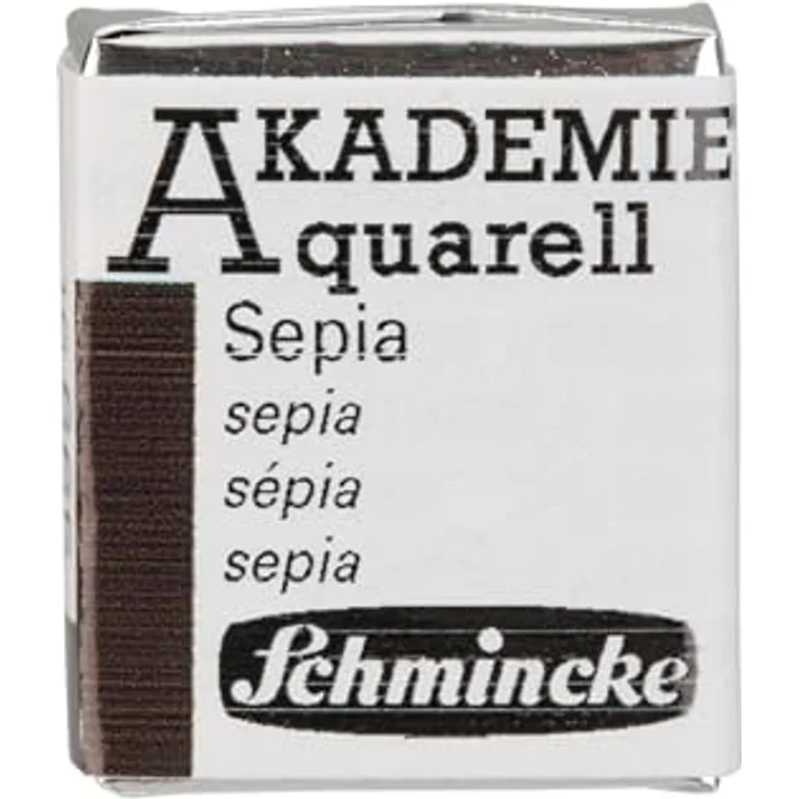 Schmincke AKADEMIE® Aquarell, Künstler-Aquarellfarbe Sepia 665, halbes Näpfchen, vegane Wasserfarbe mit sehr guter Lichtechtheit – Bild 1