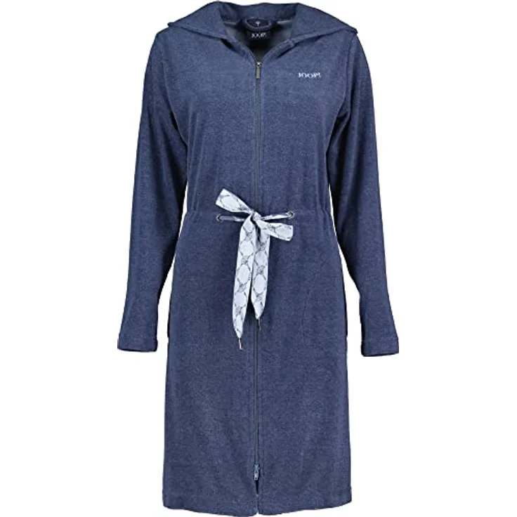 JOOP! Damen Bademantel ACTIVE 1659, Kapuze, pflegeleichtes Mischgewebe, blau – Bild 1