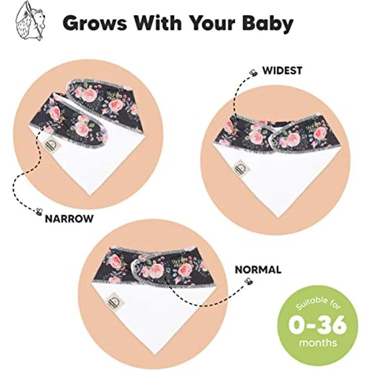 KeaBabies Baby Bandana Sabber-Lätzchen, 10er Pack, 100% Bio-Baumwolle, unisex, Tea Party Design – Bild 3