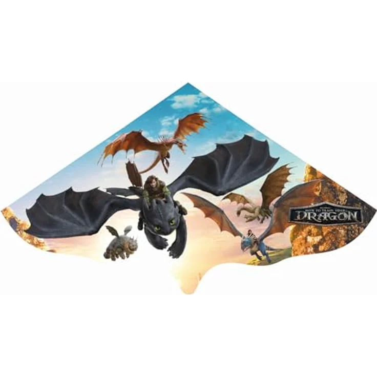 Günther Flug-Drache Dragons, Einleiner Drachen mit PE-Segel, 115 x 63 cm, für Windstärken 20-40 km/h – Bild 1