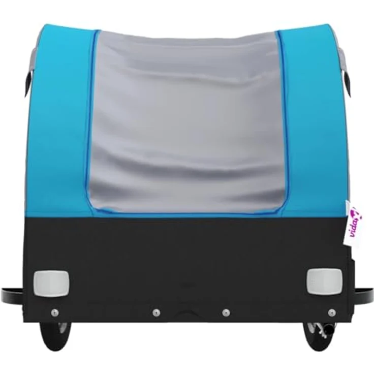 vidaXL Fahrradkinderanhänger, schwarz und blau, robustes Material, maximale Zuladung von 45 kg – Bild 6