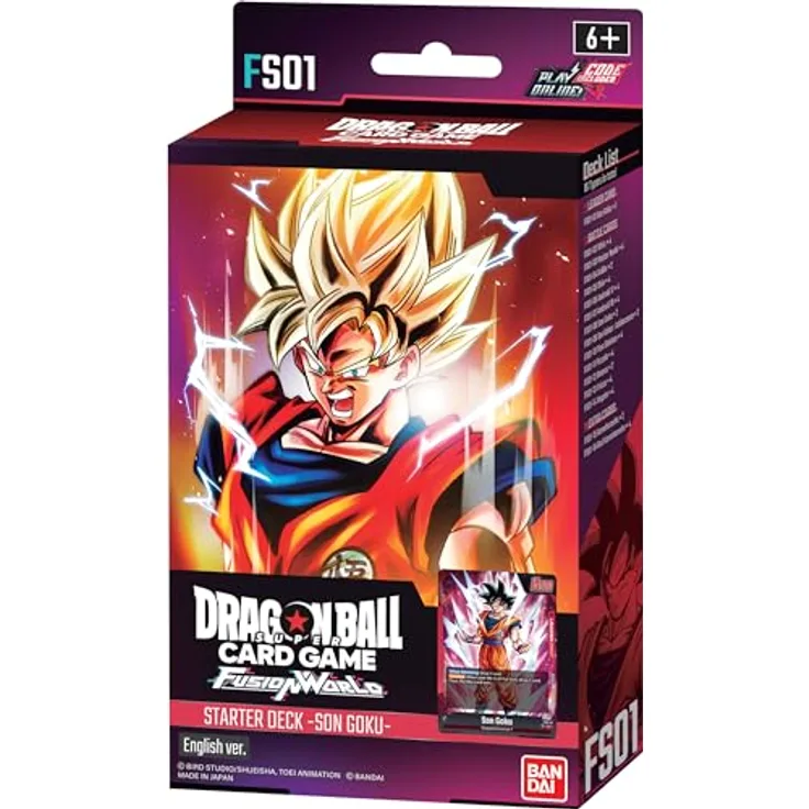 Bandai Dragonball Fusion World Starter Deck FS01 Son Goku EN, Sammelkarten-Starterdeck mit verschiedenen Ausführungen
