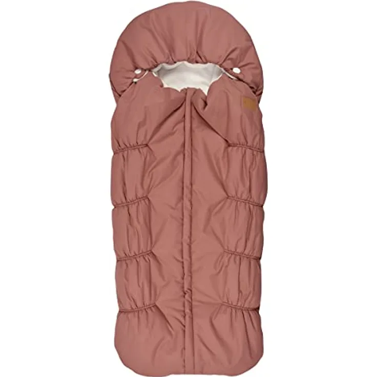 BÉABA, Fußsack für Babys Kinderwagen, 100% wasserdicht, winddicht, Double Fleece Ultra Warm, TOG 6, 3- und 5-Punkt-Gurtführung, Bedeckende Kapuze, Reißverschluss, 6-24 Monate, Terracotta