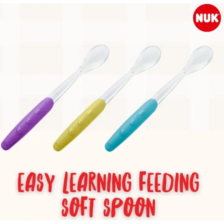 NUK EASY LEARNING Fütterlöffel, abgerundete Ränder, extralanger Anti-Rutsch-Griff, 2 Stück, BPA-frei, Farbe nicht frei wählbar – Bild 4