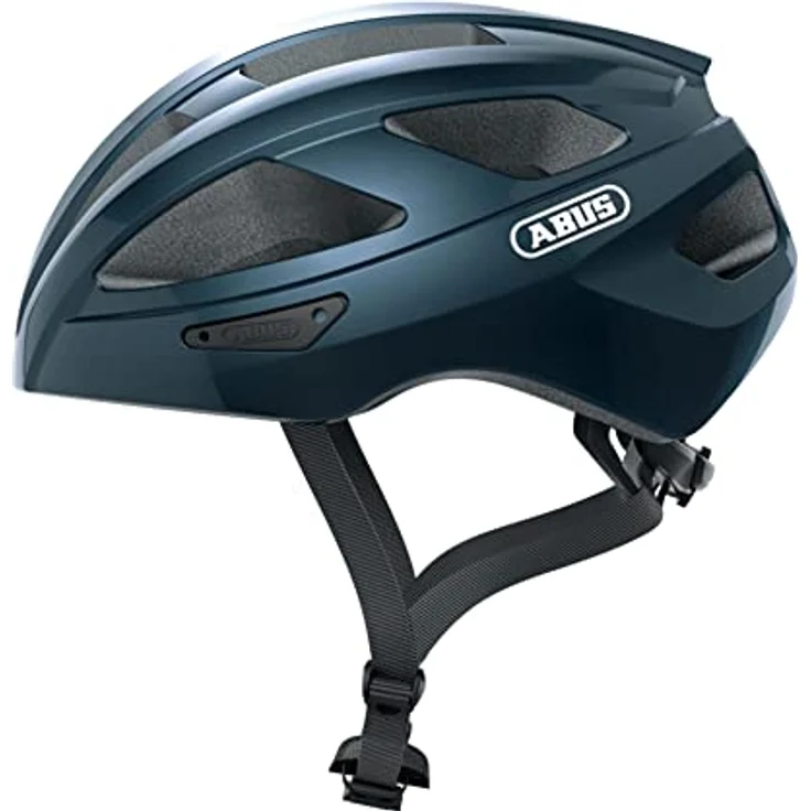ABUS Rennradhelm Macator - Sportiver Fahrradhelm für Einsteiger - auch für Zopfträger/-innen - für Damen und Herren - Dunkelblau Glänzend, Größe L, L (58-62 cm) – Bild 1