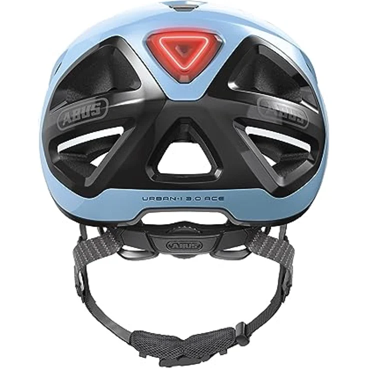 ABUS Stadthelm Urban-I 3.0 ACE - sportlicher Fahrradhelm mit LED-Rücklicht, verlängertem Schirm und Magnetverschluss - Blau, Größe L – Bild 3