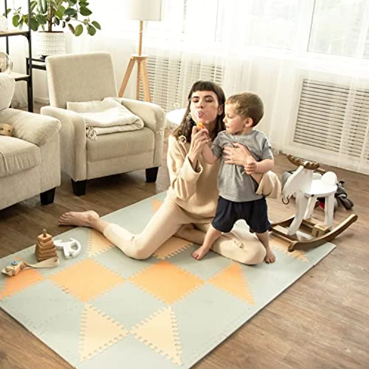 Hakuna Matte große Puzzlematte für Babys Hygge 1,8x1,2m – Stylische Spielmatte in Einer umweltfreundlichen Verpackung – schadstofffreie, geruchlose Krabbelmatte – 48 Dreiecksfliesen, 20 Seitenränder – Bild 3