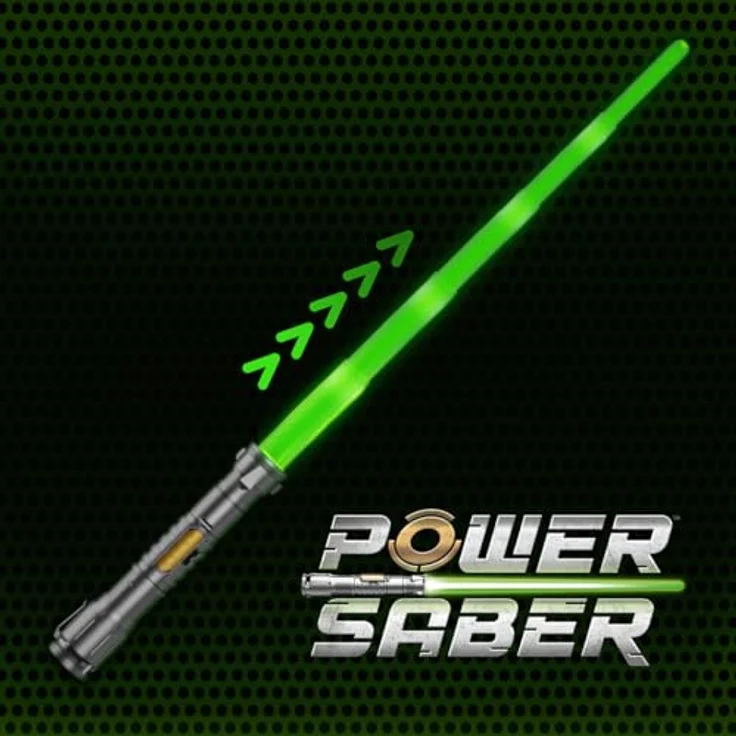 Goliath POWER SABER Grün - Automatisch Ausziehbares und Einziehbares Laserschwert für Kinder ab 6 Jahren, Realistisches Laserspielzeug, Intergalaktischer Kampf, 30cm/ ausgezogen 90cm, Offene Box – Bild 3