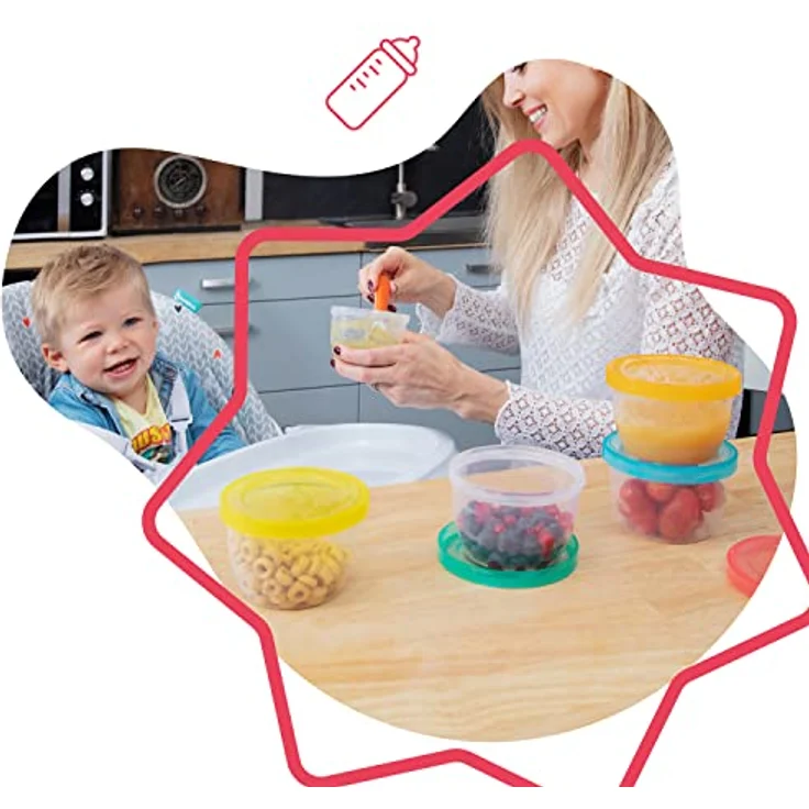 Badabulle Badabowls Aufbewahrungsbehälter für Babybrei - 12er Set, 250ml Füllmenge, auslaufsicher – Bild 2