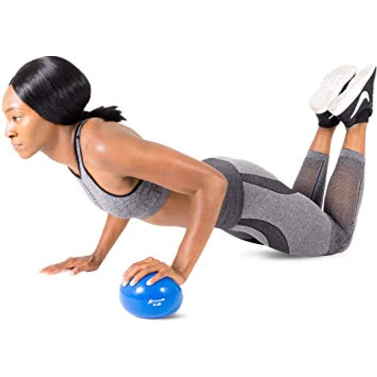 ProsourceFit Gewichtete Trainingsbälle für Pilates, Yoga, Krafttraining und Physiotherapie, 1,8 kg, blau, ps-222-smb-1,8 kg – Bild 4