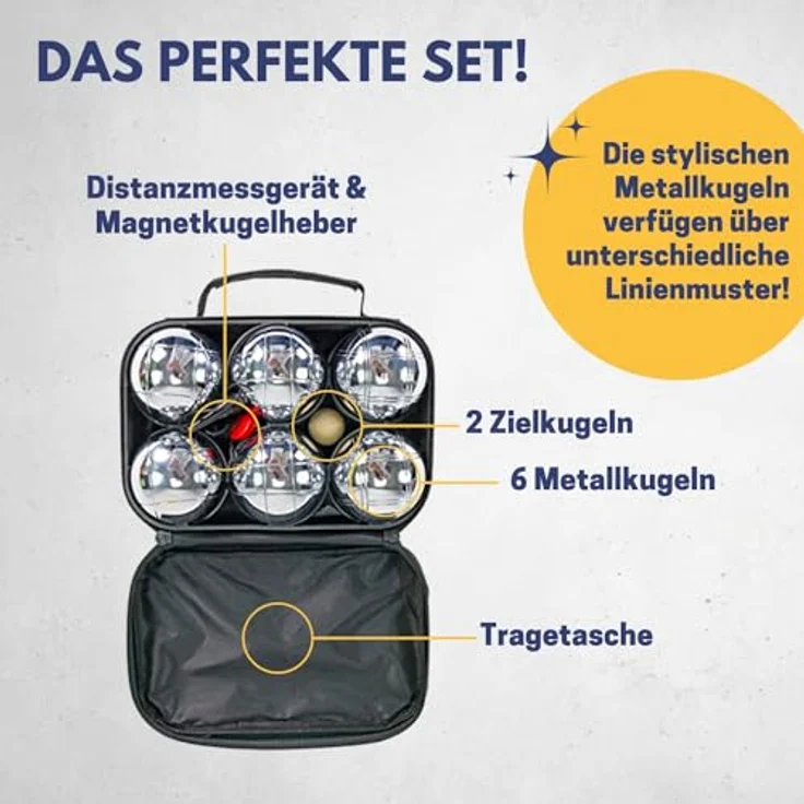 BEST Sporting - Boules Set 6 Metallkugeln – Bild 4