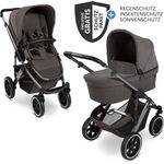 ABC Design Kombi-Kinderwagen Salsa 5 Air, 2 in 1 mit Babywanne & Sportsitz, XXL-Zubehörpaket - Almond, inkl. Mobilitätsgarantie
