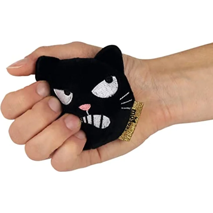 moses. Ed, The Cat Anti-Stressball, schwarzer Knautschball für Stressabbau und Handtraining, Plüschkugel in frecher Katzenoptik – Bild 2