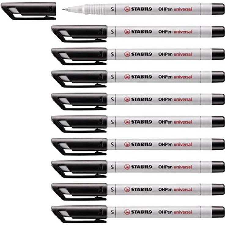 Folienstift - STABILO OHPen universal - wasserlöslich superfein - 10er Pack - schwarz – Bild 1