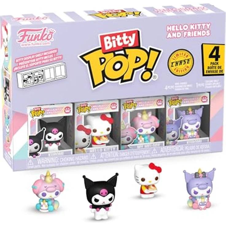 Funko Bitty Pop! Sanrio - Kuromi - 4PK mit Überraschungs-Mini-Figur - 0.9 Inch (2.2 cm) - Sammelfigur mit stapelbarem Display-Regal - Geschenkidee für Partytüten und Strümpfe – Bild 1