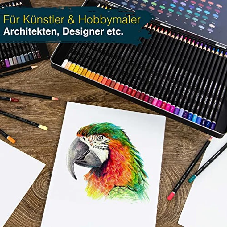 Artina Expertilo XL Buntstifte Set 72er Professionell - FSC®-zertifiziertes Stifte Set Farbstifte bruchsicher, hoch pigmentiert - Viele bunte Holzstifte für Künstler zum Zeichnen und Malen – Bild 5