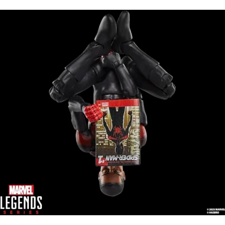 Marvel Legends Series Ultimate Miles Morales Spider-Man Action-Figur, 15 cm, schwarz, mit 5 Accessoires und über 20 Bewegungspunkten – Bild 3