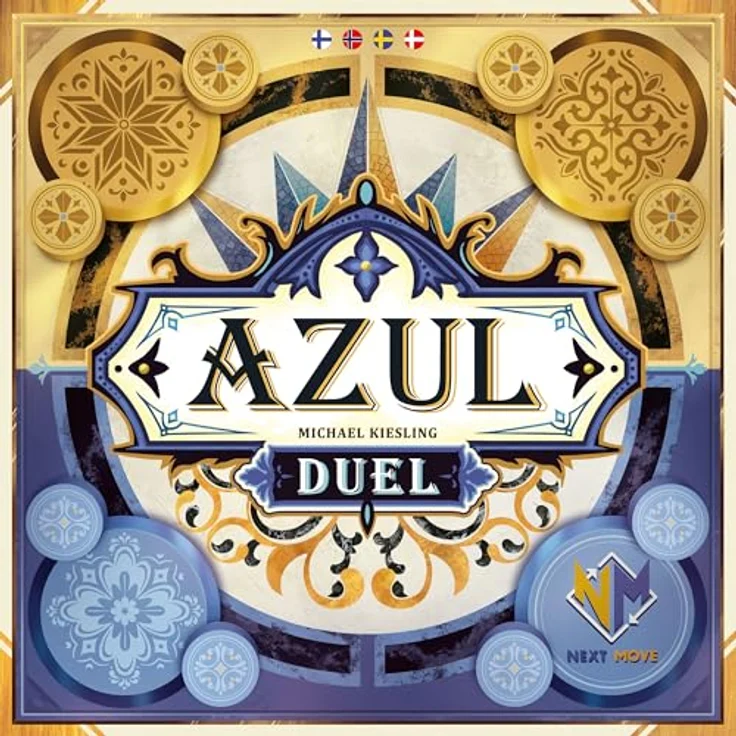 Enigma Azul Duel (Nordic), strategisches Brettspiel für 2 Spieler mit eleganter Fliesenanordnung und Tag-Nacht-Thematik – Bild 1