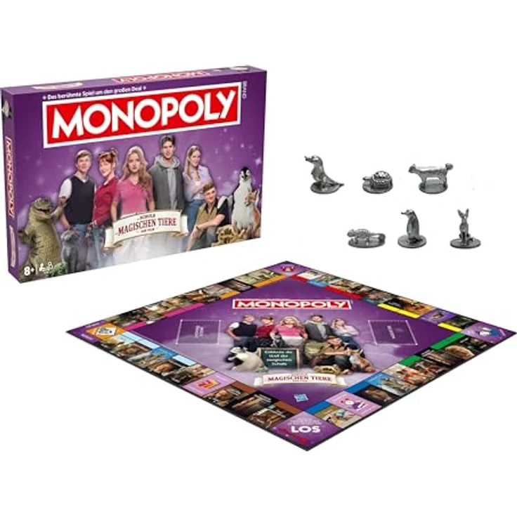 Winning Moves Monopoly Die Schule der magischen Tiere, Brettspiel für die ganze Familie, ab 8 Jahren, Deutsch, mit exklusiven Sammlerfiguren und Abenteuerkarten – Bild 2