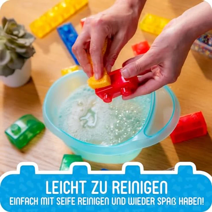 Goliath – Jelly BLOX – Princess Castle Set mit 45 bunten Bausteinen, 2 Prinzessinnen, 1 Ritter und 1 Pferd für kreatives Rollenspiel, sicher und weich für Kinder ab 2 Jahren – Bild 5