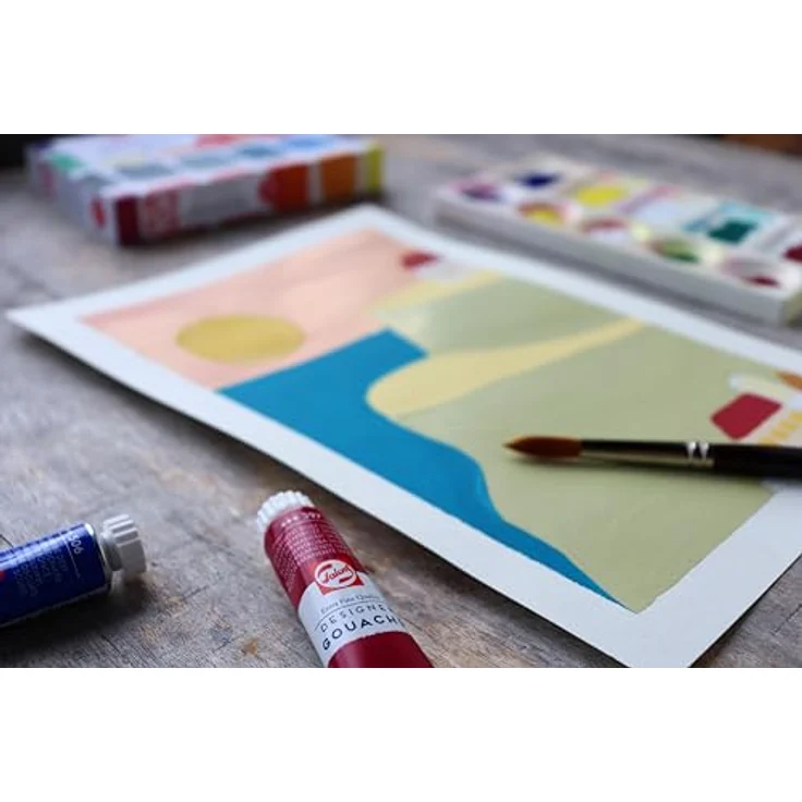 Talens Gouache Extra Fine Basis-Set, 10 x 20 ml, hochpigmentierte Plakatfarbe mit mattem Finish – Bild 4