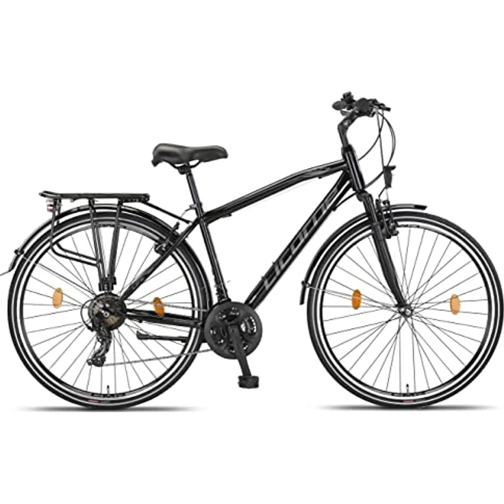 Licorne Bike Premium Trekking Bike in 28 Zoll - Fahrrad für Herren, Jungen, Damen und Herren - 21 Gang-Schaltung - Herren Citybike - Männerfahrrad - Life M-V-ATB - Schwarz/Grau – Bild 3