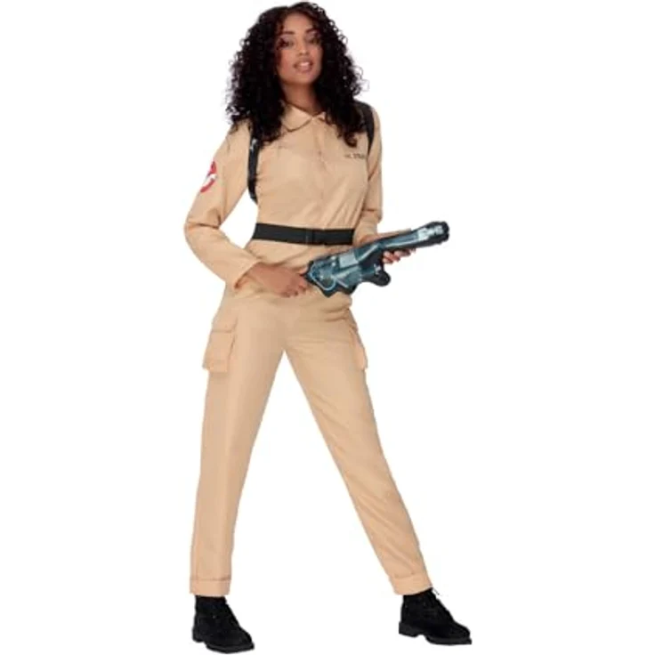 Smiffys Ghostbusters - Uniform, Overall mit aufblasbarem Rucksack, Größe 44/46, lizenziertes Kostüm – Bild 1