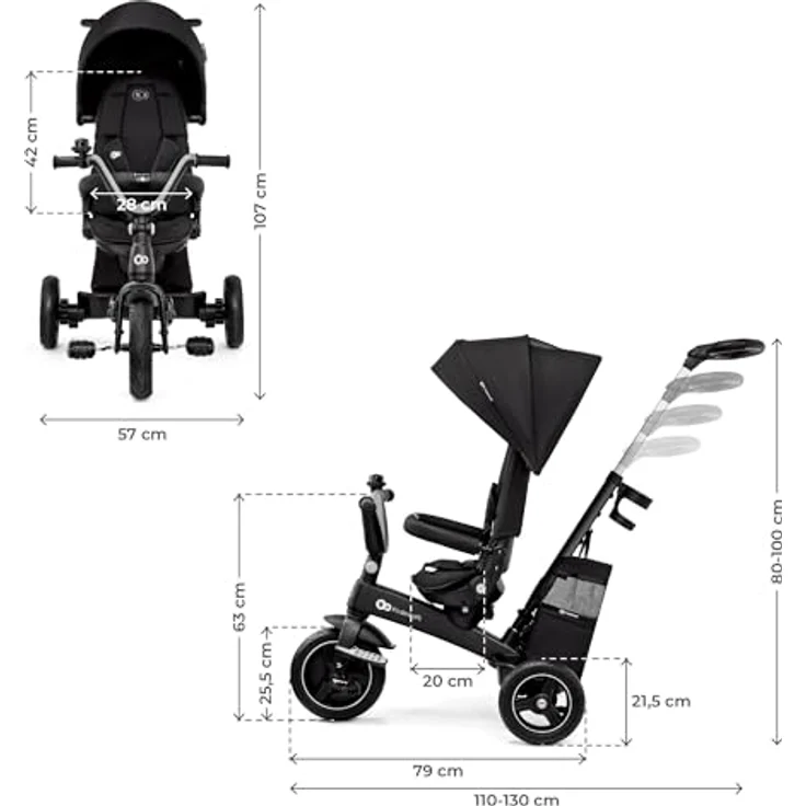 Kinderkraft Dreirad Easytwist, Dreirad für Kinder mit drehbarem Sitz und verstellbarem Dach – Bild 11
