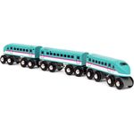 Brio 63608600 Shinkansen Series E5 Hayabusa Schnellzug mit 2 Lokomotiven und Personenwagen aus Holz, 3 Teile