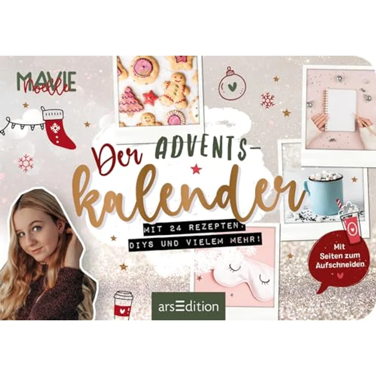 Ars Edition Mavie Noelle Adventskalender, interaktives Buch mit 96 Seiten und 24 kreativen Ideen für Weihnachten – Bild 8