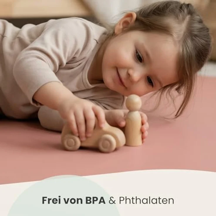 LittleTom Puzzlematte für Kinder, 18-tlg. Krabbelmatte 30x30 cm, TÜV-geprüft, mit Antiallergischer Oberfläche, wasserfest und beidseitig verwendbar in modernen Pastelltönen – Bild 3