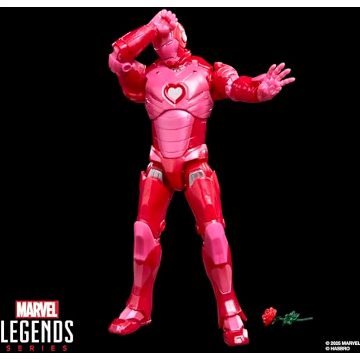 Hasbro Marvel Legends Actionfigur I Love You 3000 Iron Man, 15 cm, vollbeweglich mit 5 Accessoires, pinkes Herzdesign – Bild 8