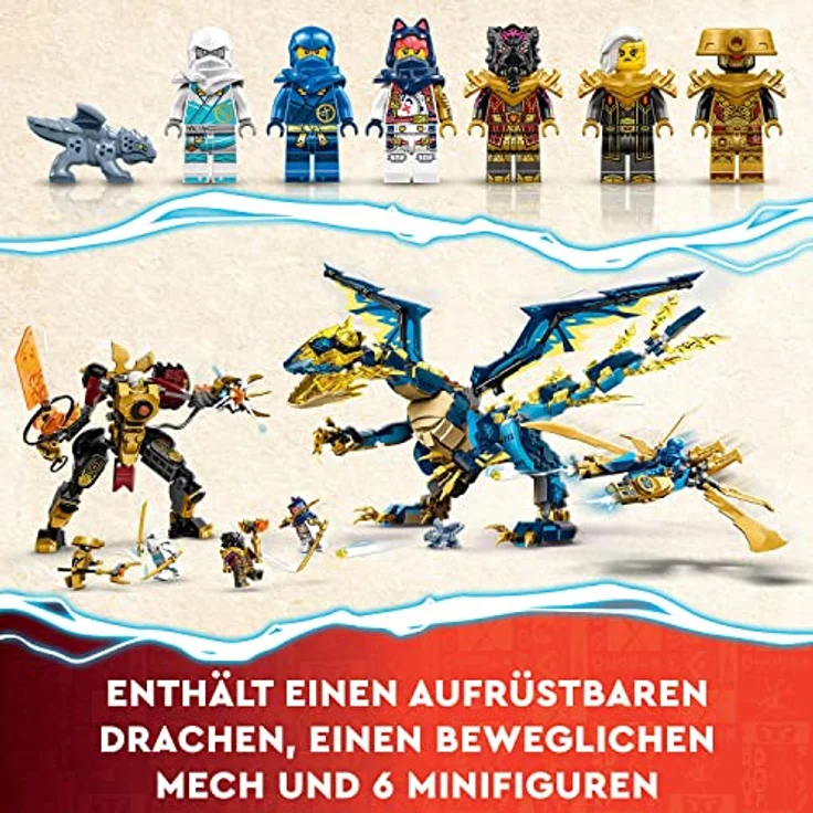 LEGO 71796 NINJAGO Kaiserliches Mech-Duell gegen den Elementardrachen, großes Set mit Drachen-Spielzeug, Action-Figur, Ninja-Flieger & 6 Minifiguren, Sammlerstück-Geschenk für Kinder, Jungen, Mädchen – Bild 3