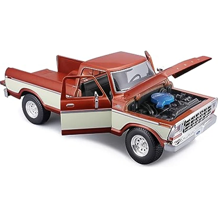 Maisto Ford F150 Pick-Up (1979), Modellauto 1:18 mit beweglichen Türen, Motorhaube und Heckklappe, braun, Sammler-Edition – Bild 5
