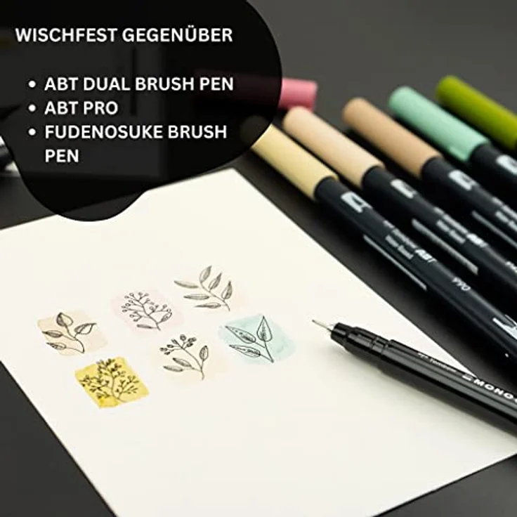 Tombow MONO drawing pen 08 Fineliner schwarz, 0,6 mm, Wasserlösliche Tinte auf Wasserbasis, ideal für Zeichnen und Skizzieren – Bild 6