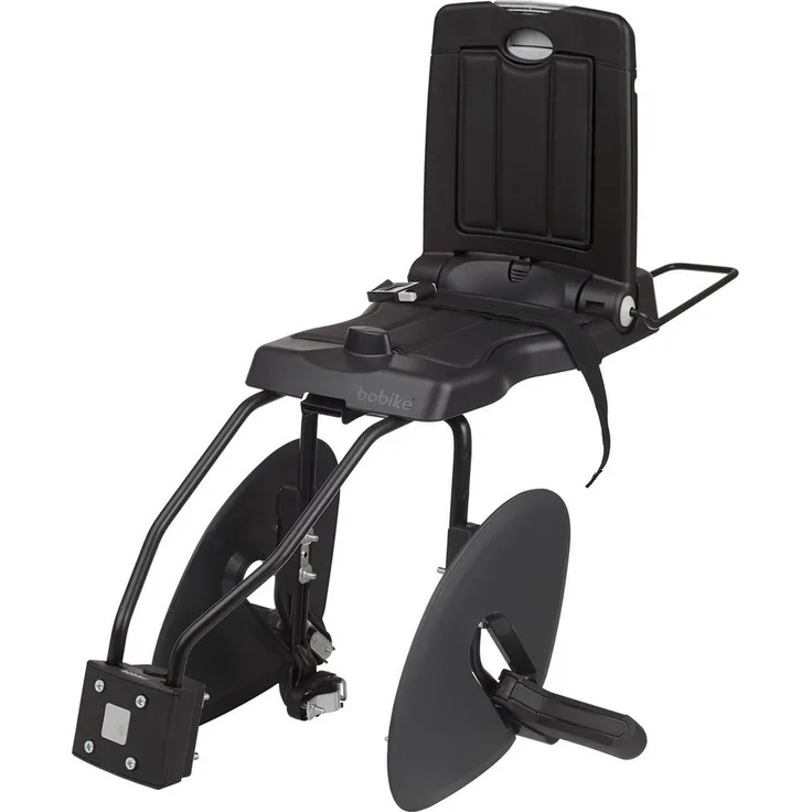 Bobike Fahrradkindersitz, Kindersitz Junior CLASSIC, geeignet für Kinder von 5-7 Jahren, max. 35 kg, faltbar, mit Taschenbügel, schwarz