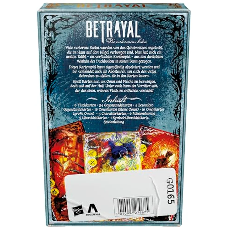Hasbro Betrayal: Die verlorenen Seelen Kartenspiel, für 3-5 Spieler ab 12 Jahren, inkl. 6 Fluchkarten, 34 Gegenstandskarten und Omenkarten – Bild 5