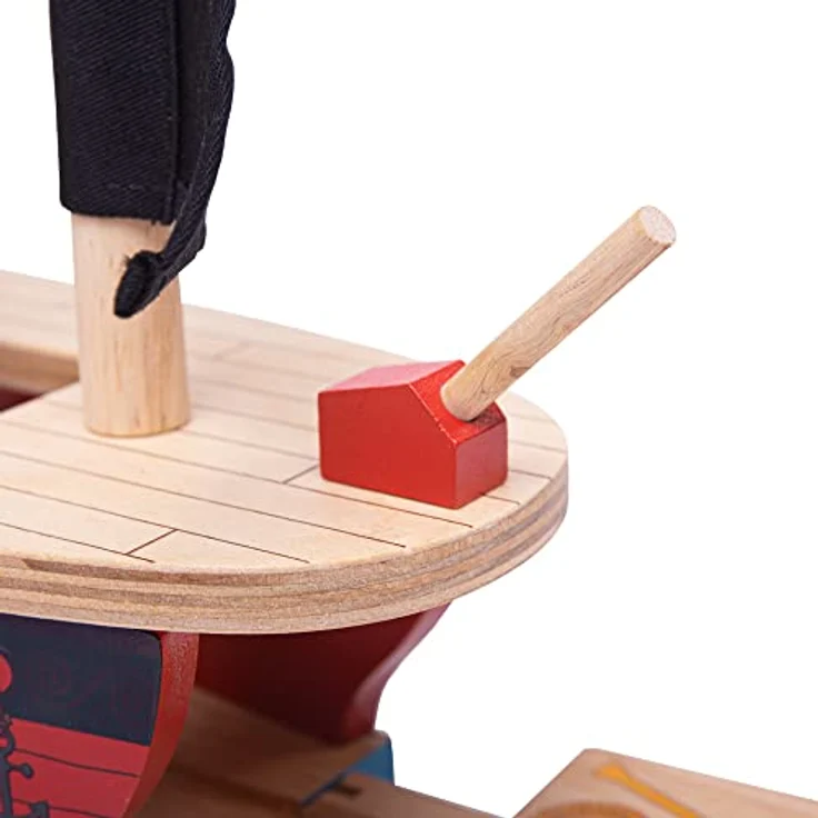 Bigjigs Rail Piratenschiff, Modellbau Zubehör für Kinder ab 3 Jahren, 225mm Länge, nachhaltig hergestellt – Bild 2