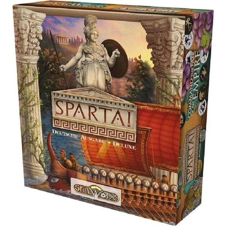 Spielworxx Sparta, Brettspiel für 1-2 Spieler, Deluxe-Version mit Miniaturen und Metallmünzen, ab 14 Jahren (DE-Ausgabe)