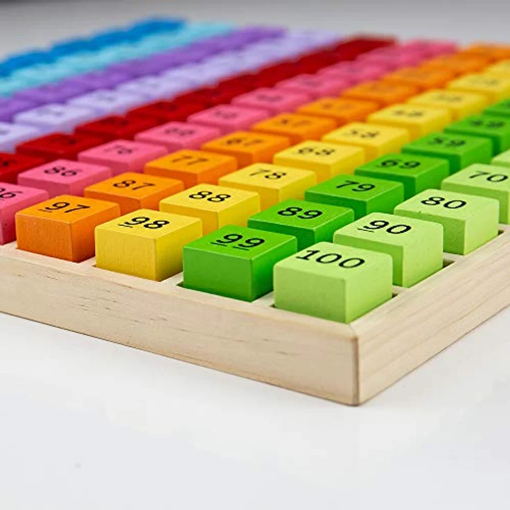 Bigjigs Toys Holz Anzahl Fach - Educational Counting Brett, 100 Spielsteine, bunt – Bild 3