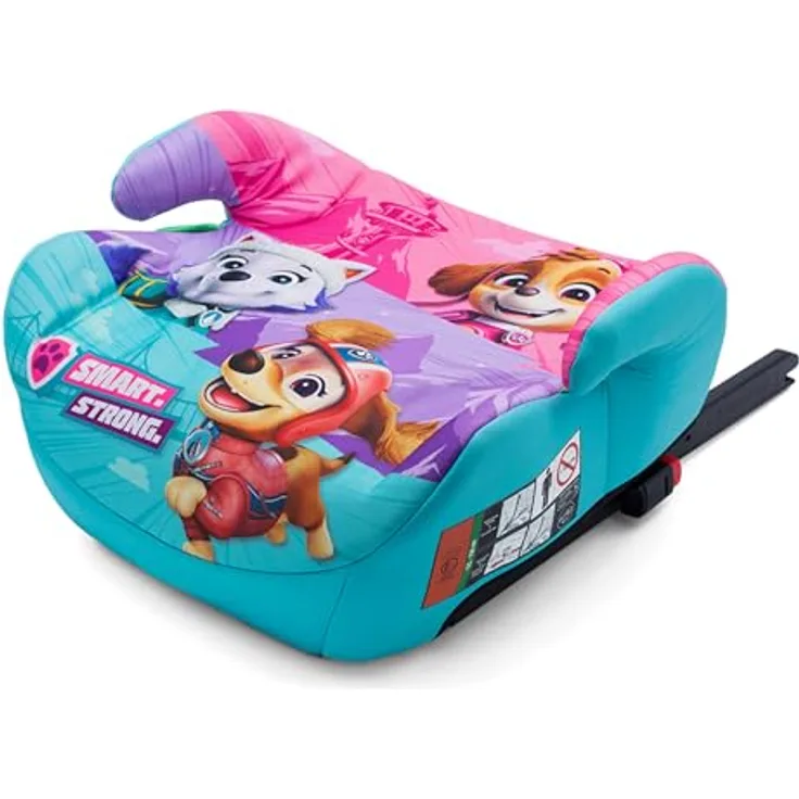 PAW PATROL Skye ISOFIX Kindersitzerhöhung, Autokindersitz für 125–150 cm, ECE R129, ergonomisch, abnehmbarer Bezug