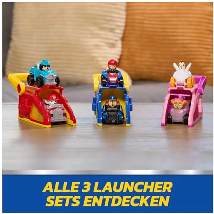 Paw Patrol PAW Pup Squad Launcher 2-Pack, inklusive Chase & Ryder, 6 cm Pup Squad Racers mit Schlüssel-Schloss Aufbewahrung – Bild 8