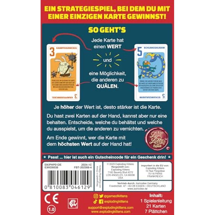 Exploding Kittens Power Hungry Pets, Partyspiel Kartenspiel, 2-6 Spieler, Ab 7+ Jahren, 15 Minuten, Deutsch, Mehrfarbig – Bild 4