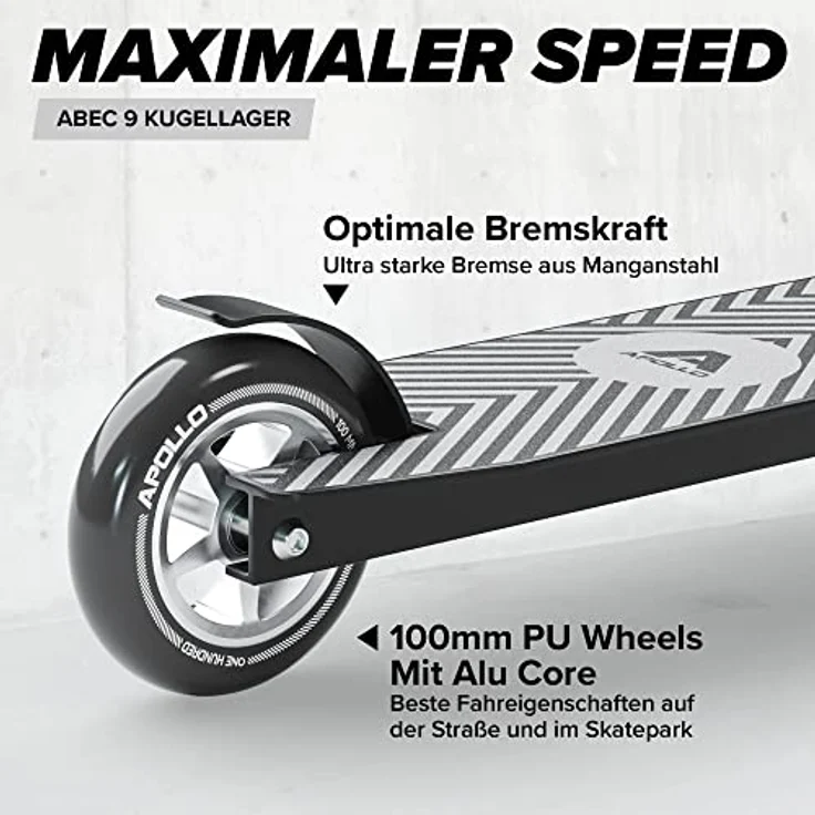 Apollo Stunt Scooter - Genius Pro | Robuster Kinder Scooter mit ABEC 9 Kugellager | Trick Roller, Tretroller, Starker Stuntroller | Top Stunt Scooter Kinder ab 6 Jahre | perfekt auch als Cityroller – Bild 5