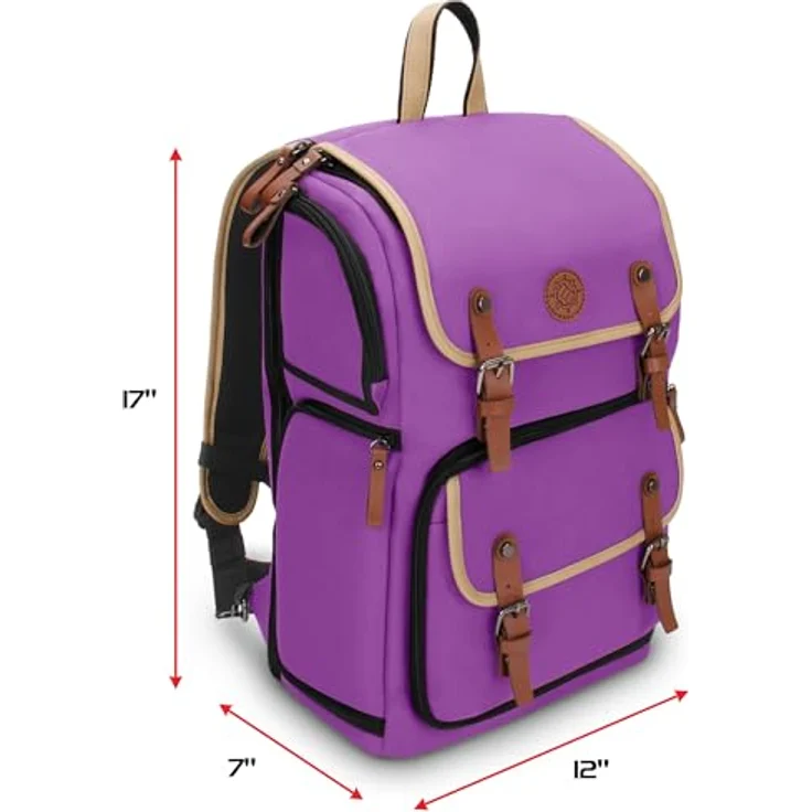 ENHANCE Designer Edition Sammelkarten-Rucksack – MTG-Decktasche mit Platz für Kartenordner und TCG-Deckbox-Aufbewahrung, kompatibel mit Magic The Gathering, Canvas-Look – Lila – Bild 2