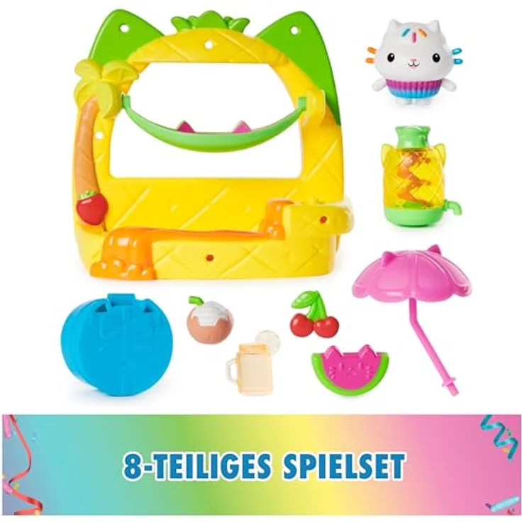 Gabby's Dollhouse Balkon-Spielset Kuchis Saftbar, 8-teilig mit Katzenfigur - Katz-tastisches Puppenhaus-Balkonspiel für Kinder ab 3 Jahren – Bild 2
