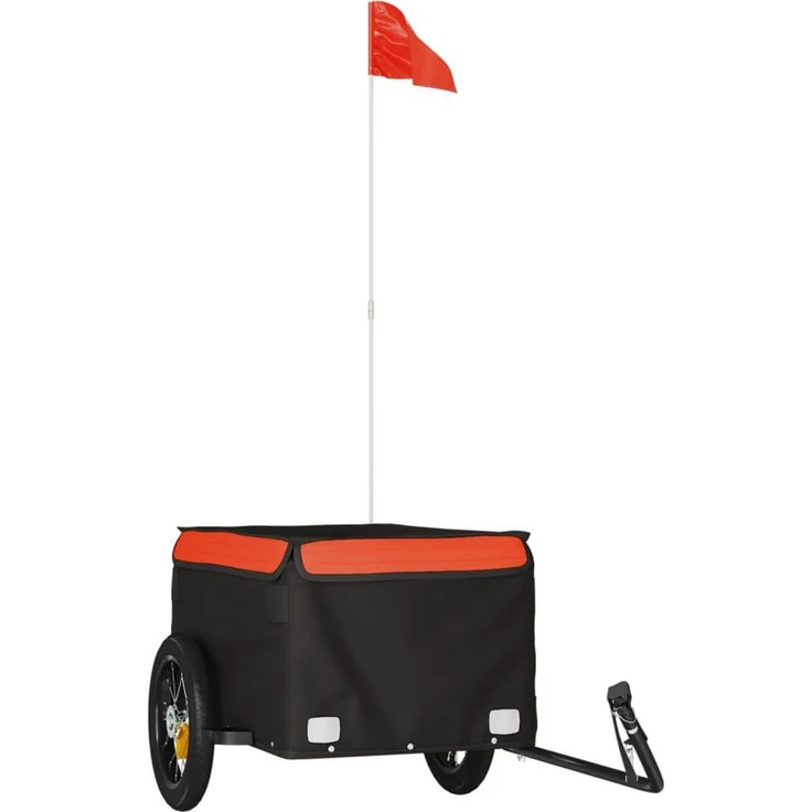 vidaXL Fahrradlastenanhänger Fahrradanhänger Schwarz und Orange 30 kg Eisen, Robuster Lastenanhänger für den Transport schwerer Güter – Bild 1