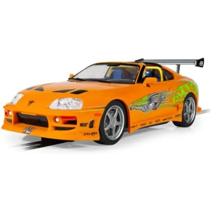 Scalextric The Fast and The Furious – Toyota Supra – Slotcar mit hoher Detailgenauigkeit und Front- sowie Rücklichtern, orange – Bild 1