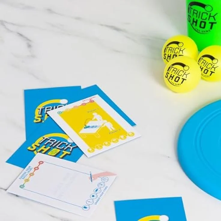 Fizz Creations Trick Shot, Brettspiel mit 80 Trick Shot Karten und Zubehör, kreativ und herausfordernd – Bild 5