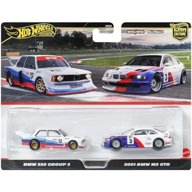 Hot Wheels Premium Car Culture 2-Pack - BMW, Maßstab 1:64, mit Die-Cast-Autos und Real Riders Reifen – Bild 6